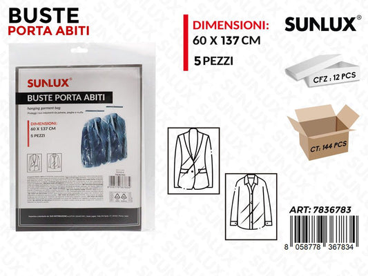 Sunlux Buste Porta Abiti 5PCS 60*137CM