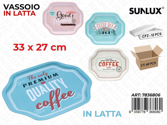 Sunlux Vassoio In Latta 33*27Cm Ass.
