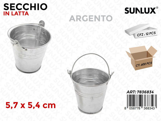 Secchio in Latta Argento 5.7*5.4CM
