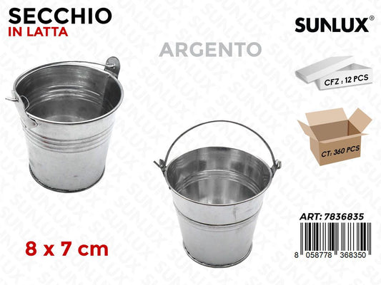 Secchio in Latta Argento 8*7CM