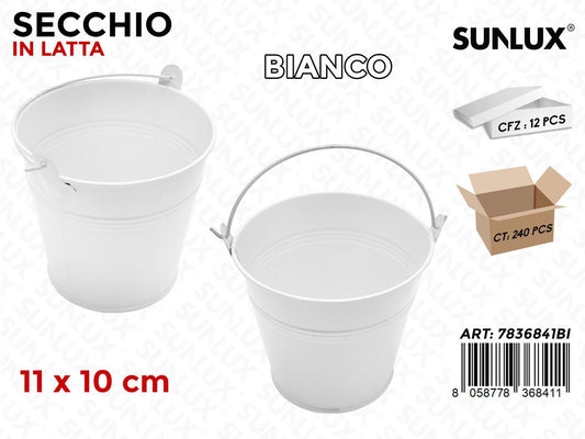 Secchio in Latta Bianco 11*10 Cm