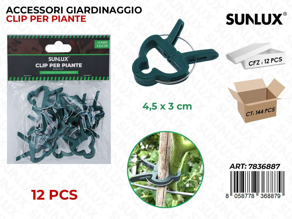 Sunlux Clip per Piante 12PCS 4.5*3CM