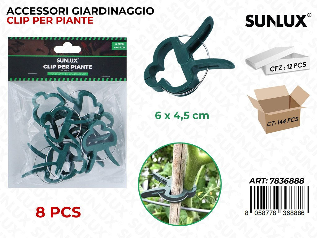 Sunlux Clip per Piante 8PCS 6*4.5CM