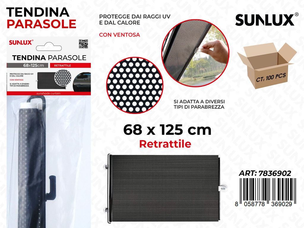 Sunlux Tendina Parasole Retrattile 68*125CM