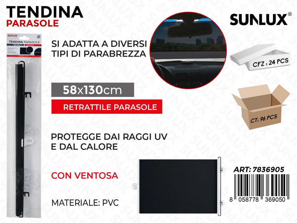 Sunlux Tendina Parasole Retrattile Pvc 58*130CM