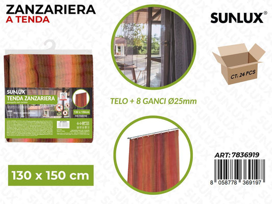 Sunlux Tenda Zanzariera c/Ganci 130*150CM