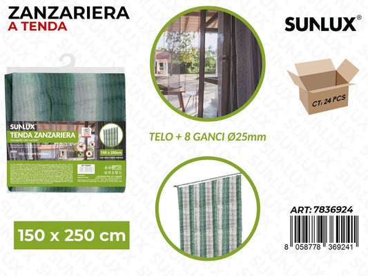 Sunlux Tenda Zanzariera c/Ganci 150*250CM