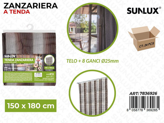 Sunlux Tenda Zanzariera c/Ganci 150*180CM
