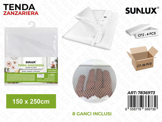 Sunlux Tenda Zanzariera c/Ganci 150*250CM