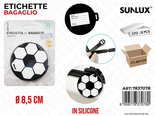 Etichetta Bagaglio Calcio Silicone D.8.5CM