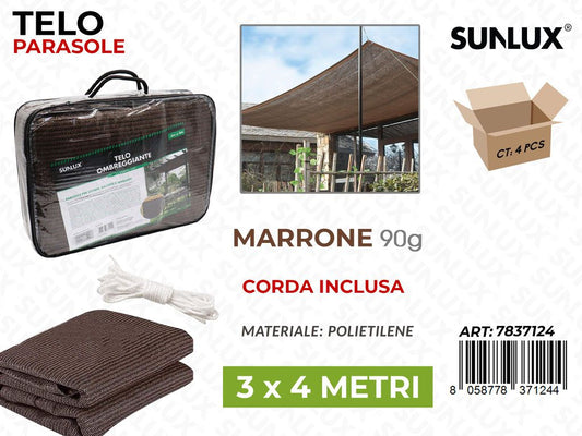 Sunlux Telo Ombreggiante Marrone 3*4MT 90G