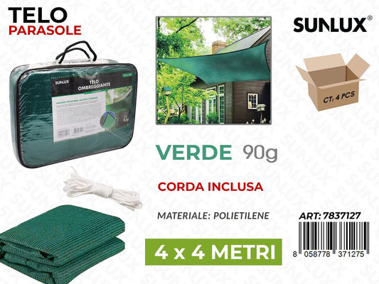 Sunlux Telo Ombreggiante Verde 4*4MT 90G