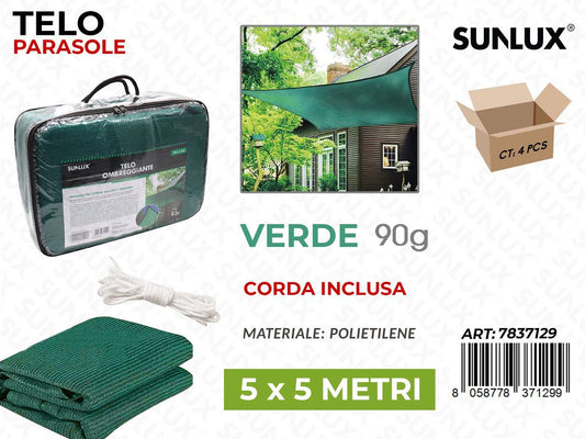 Sunlux Telo Ombreggiante Verde 5*5MT 90G
