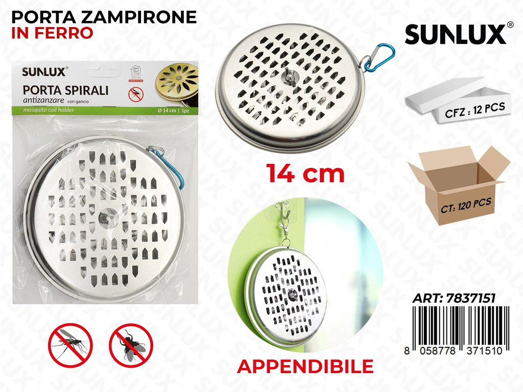 Sunlux Porta Spirali Zanzare in Ferro 14CM