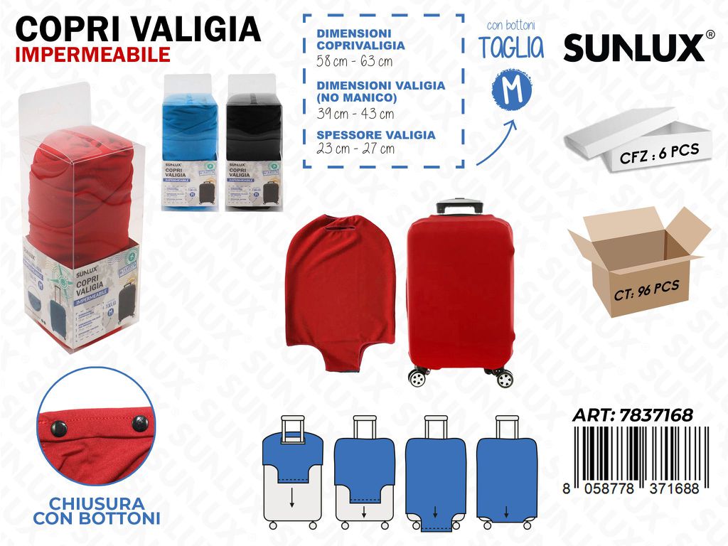 Sunlux Copri Valigia Imperm. Tg.m Ass. 58*63CM