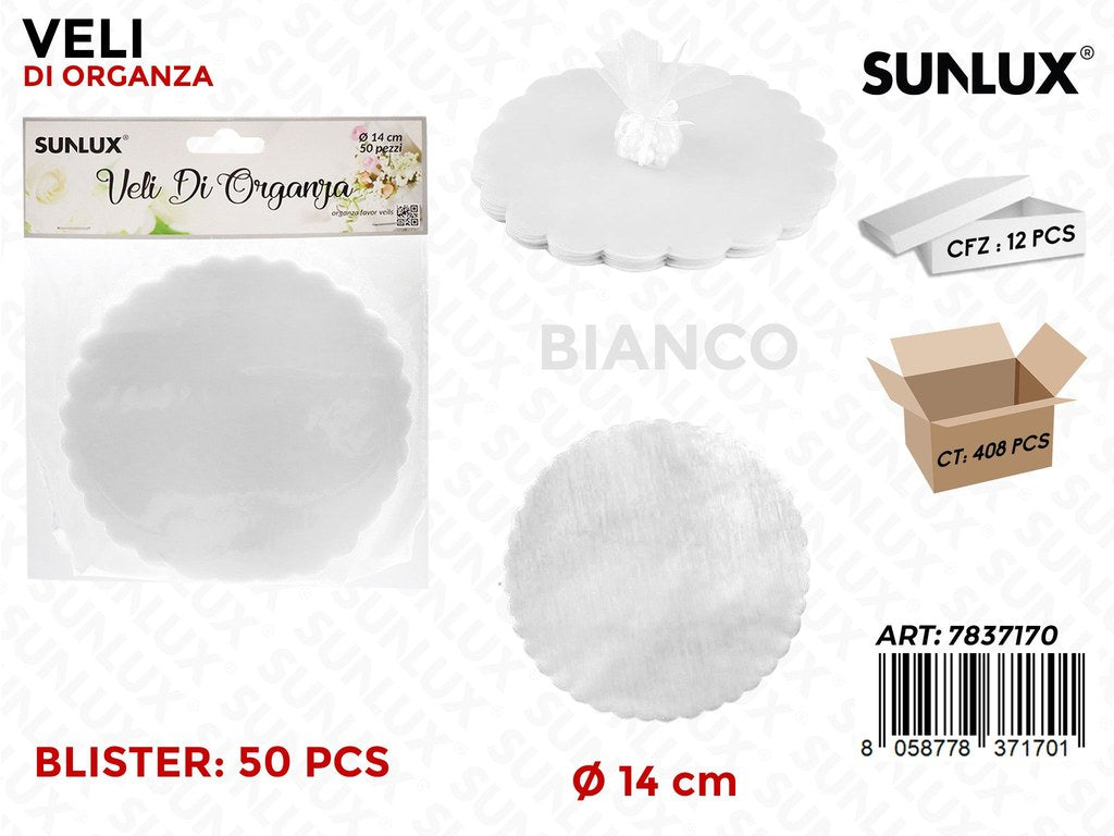 Veli di Organza Bianco 14*14CM 50PCS
