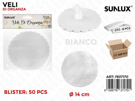 Veli di Organza Bianco 14*14CM 50PCS