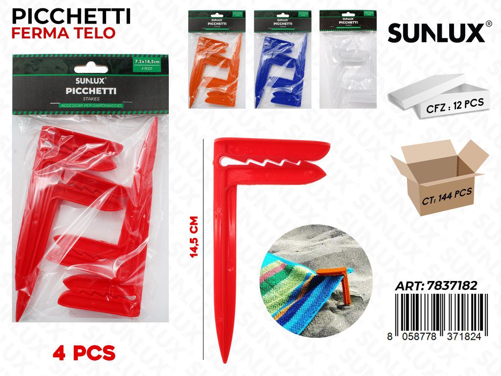Sunlux Picchetti Fermatelo 4PCS 14.5CM
