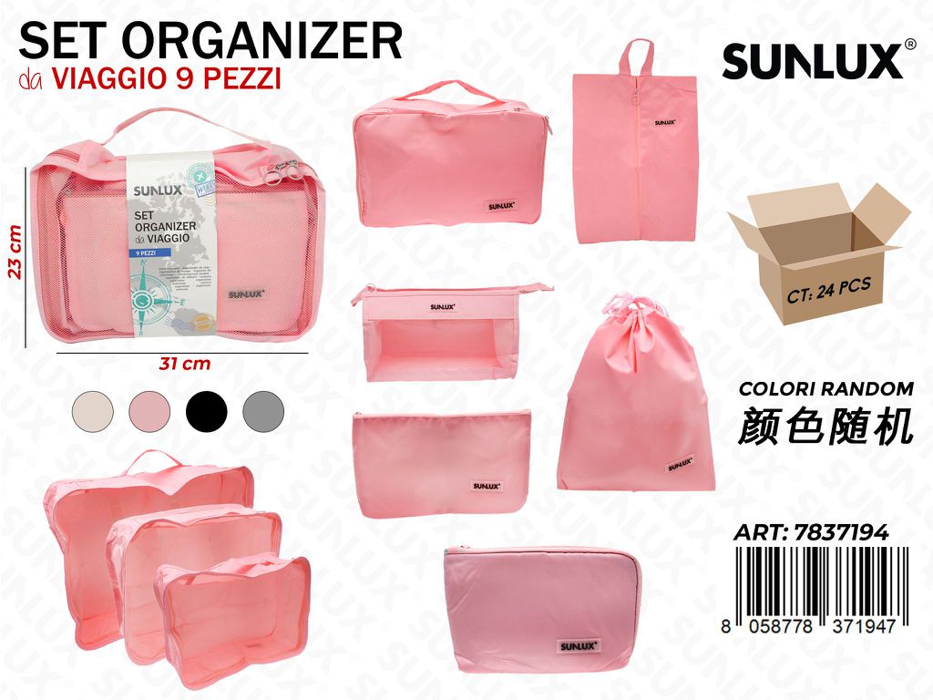 Sunlux Set Organizer da Viaggio 9PCS Ass.