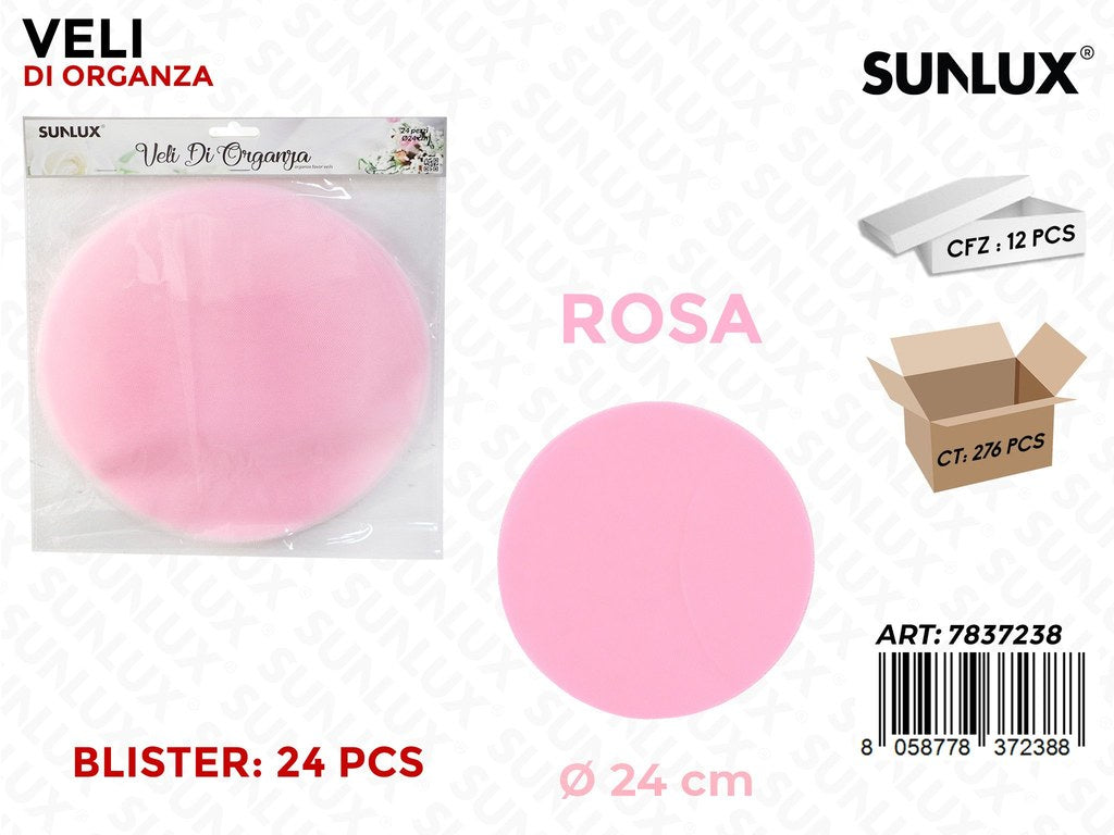 Veli di Organza D.24 Rosa 24PCS