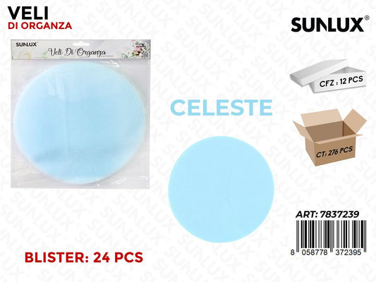 Veli di Organza D.24 Celeste 24PCS