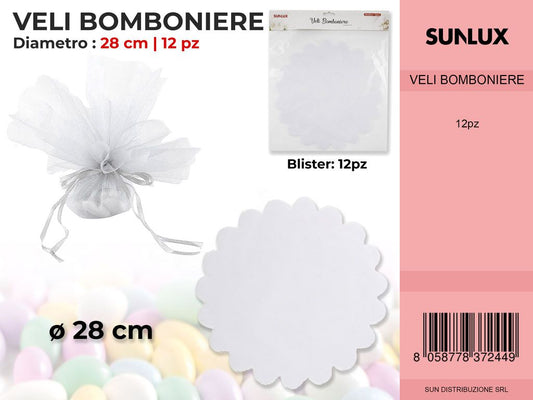 Veli di Organza Bianco 28*28CM
