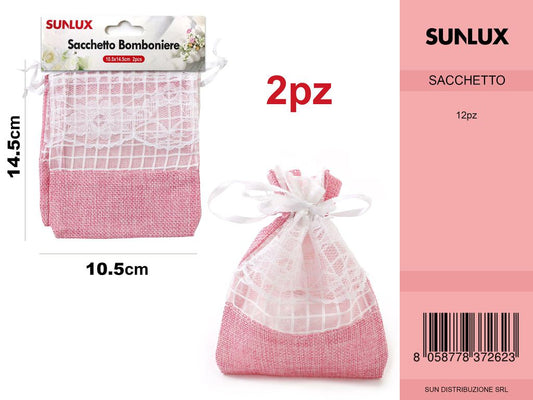 Sacchetto Bomboniere Rosa 10.5*14.5
