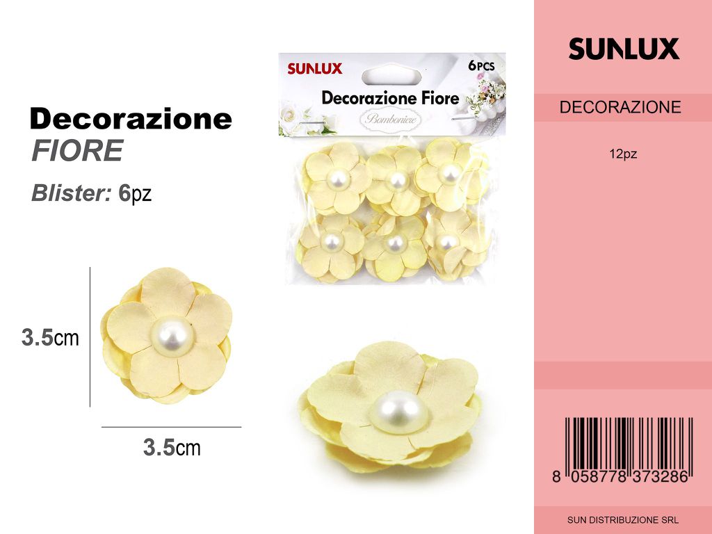 Fiore Decorazione 6PC Giallo /Pz da 12CFZ