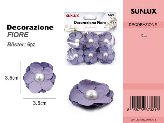 Fiore Decorazione 6PC Lilla /Pz da 12CFZ