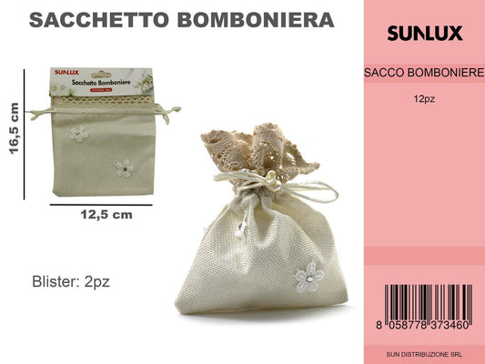Sacchetto Bomboniere Avorio 12.5*16.5CM