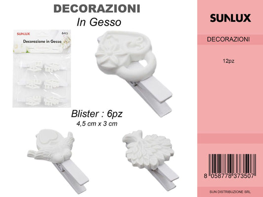 Dec.in Gesso c/Mollettine Serie Love/Pz da 12CFZ