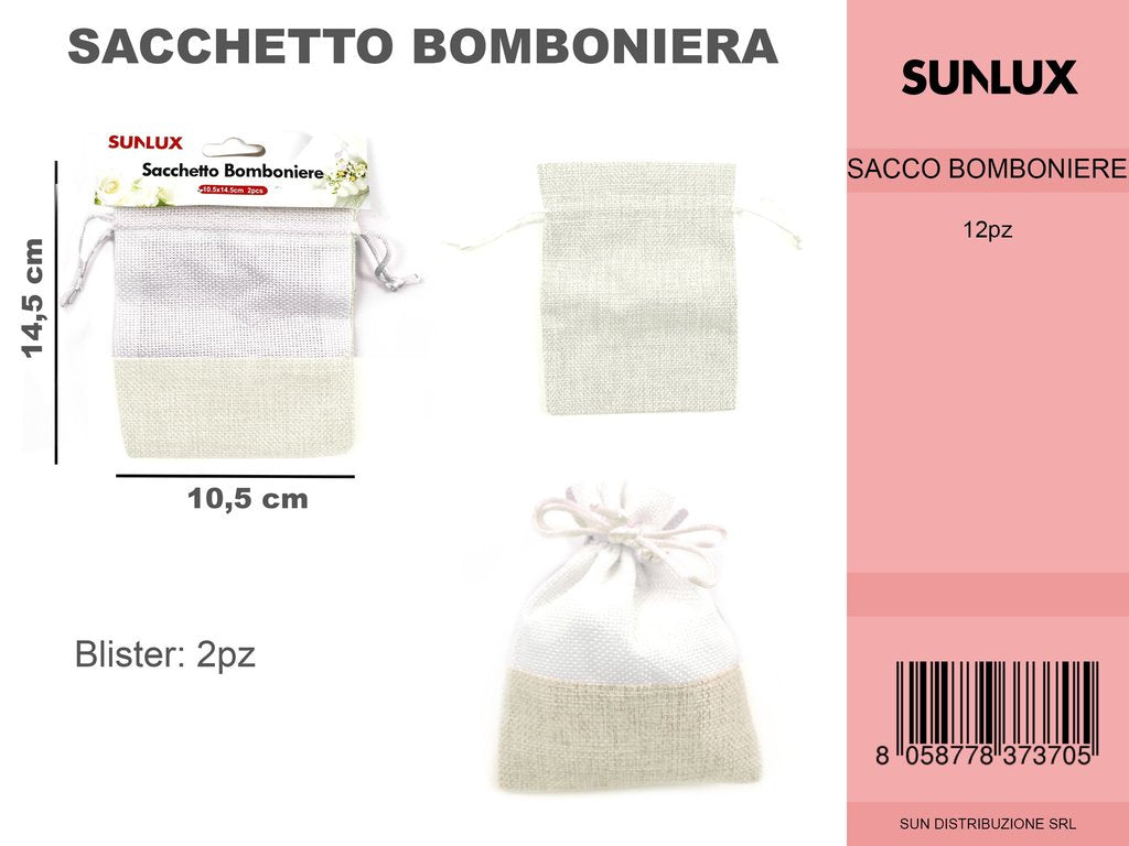 Sacchetto Bomboniere 2PC 105X14.5 Panna/Pz da 12CFZ