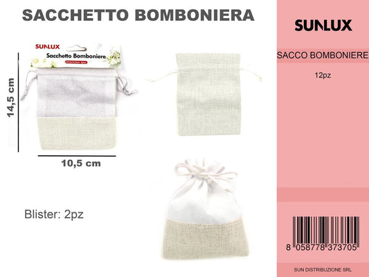 Sacchetto Bomboniere 2PC 105X14.5 Panna/Pz da 12CFZ