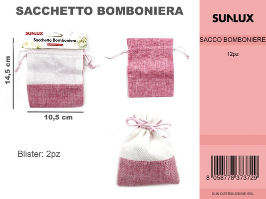 Sacchetto Bomboniere 2PC 105X14.5 Rosa/Pz da 12CFZ