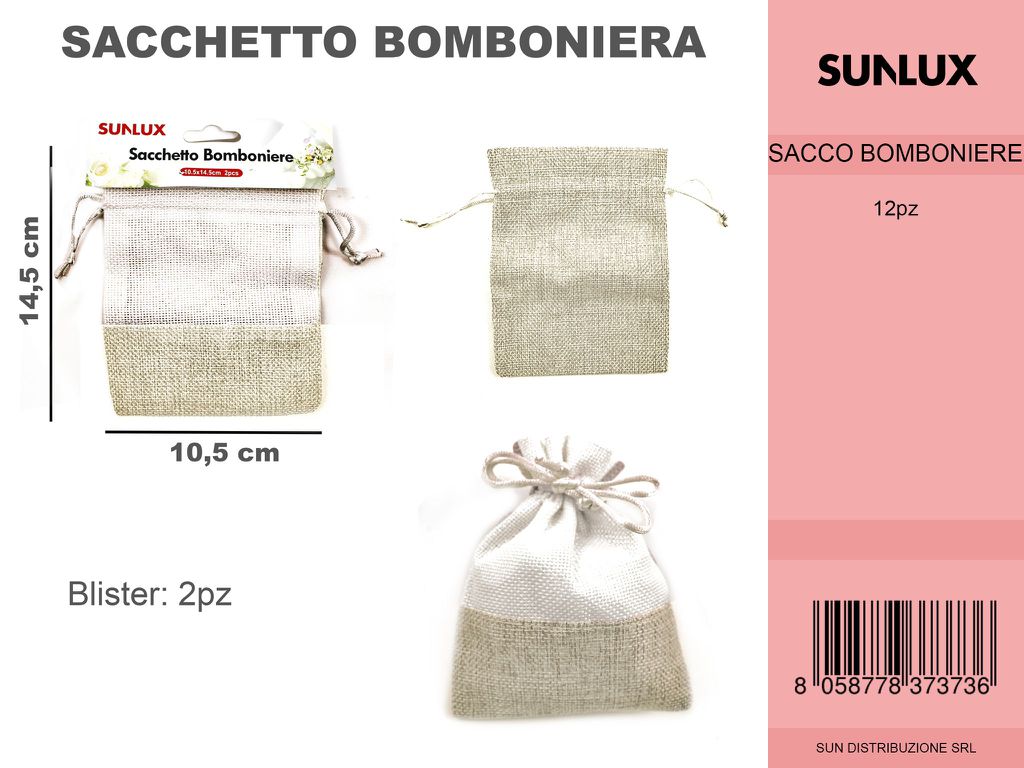 Sacchetto Bomboniere 2PC 105X14.5AVANA/Pz da 12CFZ