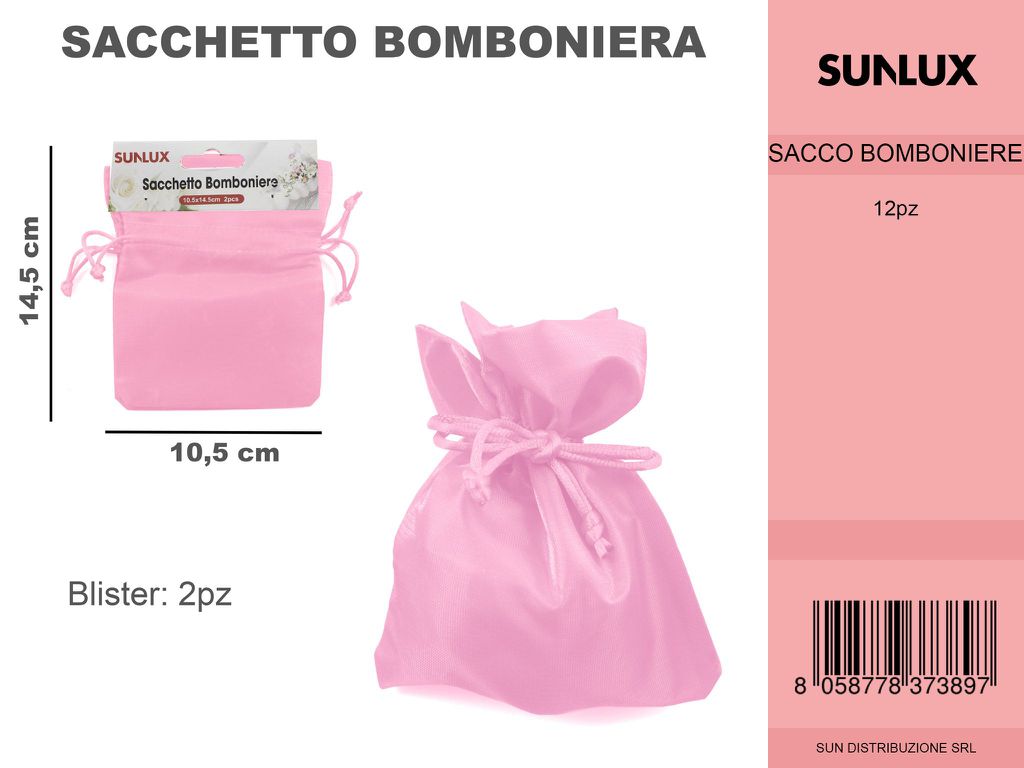 Sacchetto per Bomboniere Rosa 2PC /Pz da 12CFZ