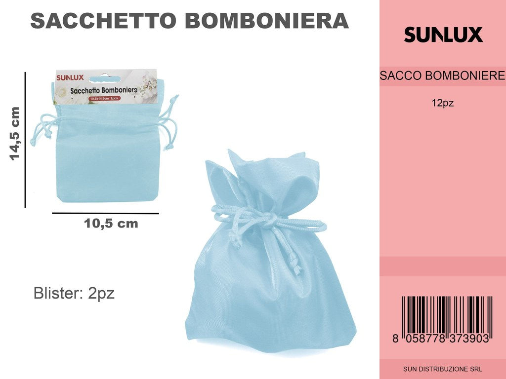 Sacchetto Bomboniera Celeste 2PC 10.5*14.5CM