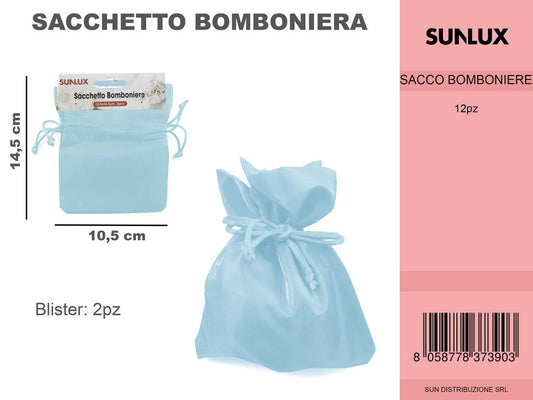 Sacchetto Bomboniera Celeste 2PC 10.5*14.5CM