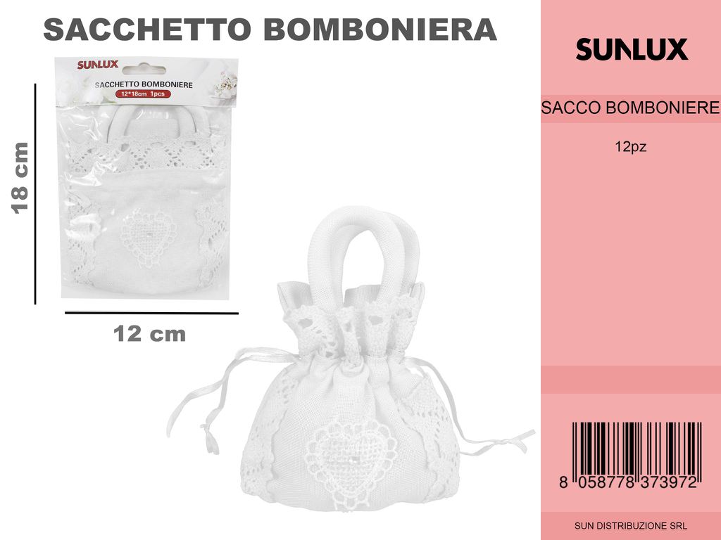 Sacchetto Bomboniere Bianco 1PC-12*18CM