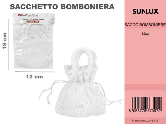 Sacchetto Bomboniere Bianco 1PC-12*18CM