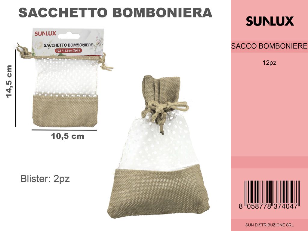 Sacchetto Bomboniere Avana 2PC-10.5*14.5CM