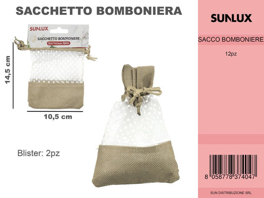 Sacchetto Bomboniere Avana 2PC-10.5*14.5CM