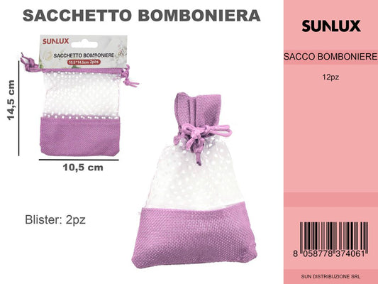 Sacchetto Bomboniere Rosa 2PC-10.5*14.5CM