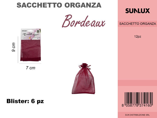Sacchetto di Organza Bordeaux 6PC- 7*9CM
