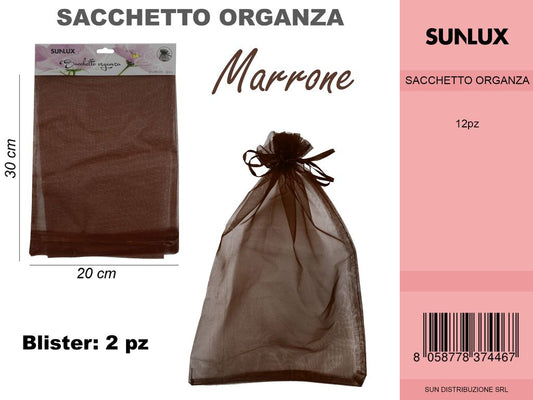 Sacchetto di Organza Marrone 2PC- 20*30CM