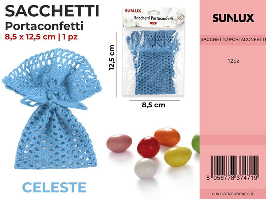 Sacchetti Portaconfetti Celeste 8.5*12.5CM