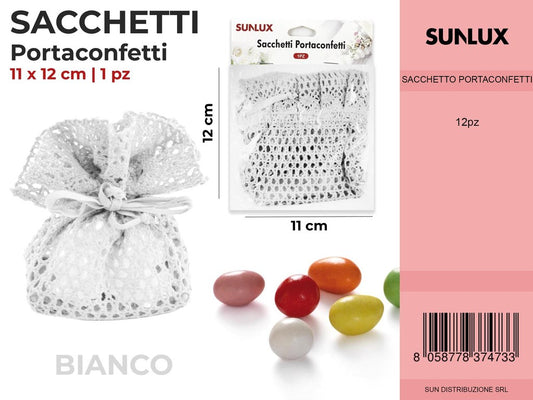 Sacchetti Portaconfetti Bianco 11*12CM