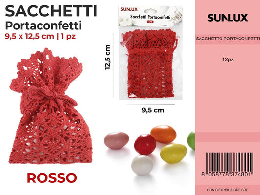 Sacchetti Portaconfetti Rosso 9.5*12.5CM
