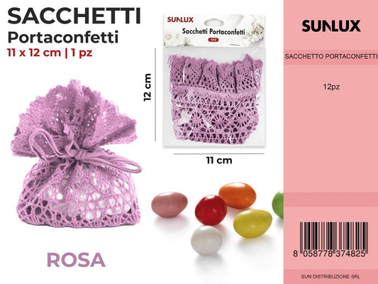 Sacchetti Portaconfetti Rosa 11*12CM