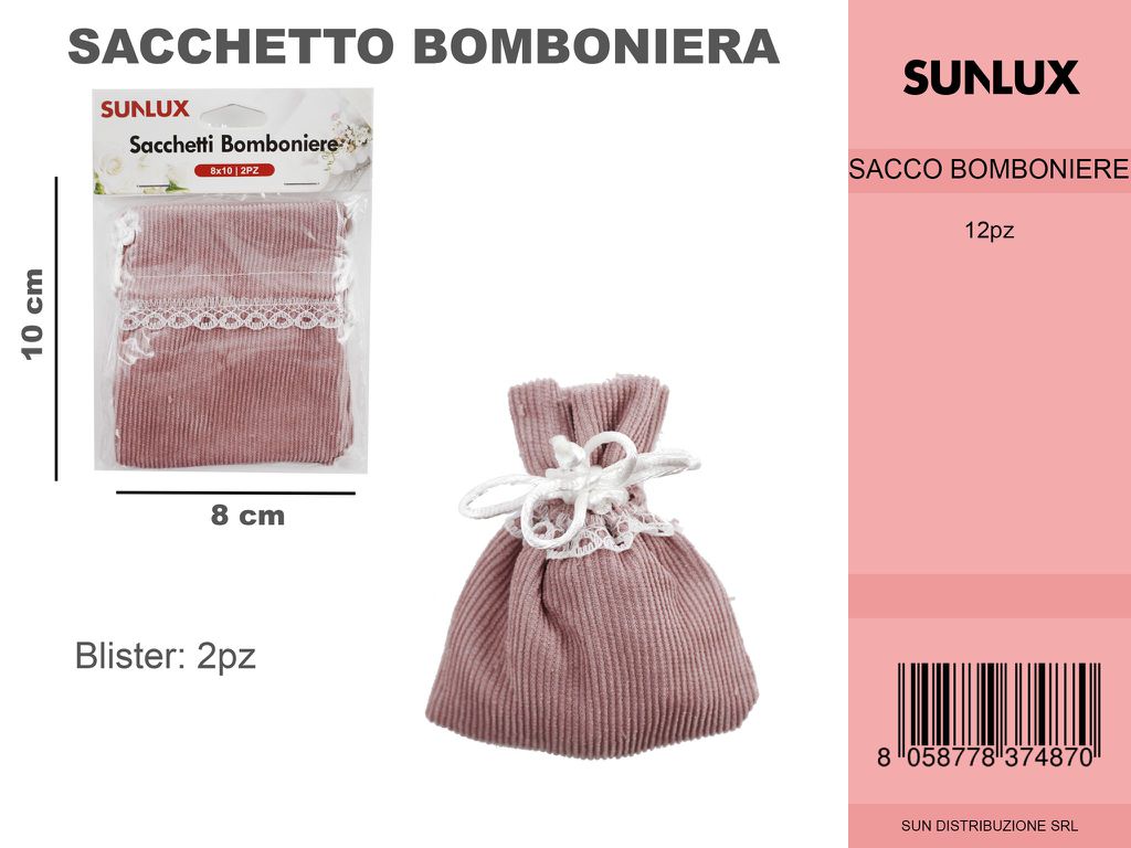 Sacchetto Bomboniere Rosa Antico 2PC-8*10CM